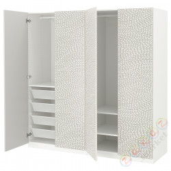 ⭐PAX / MISTUDDEN⭐Комбинация шкафов, белый/Серый шаблон, 200x60x201 cm⭐ИКЕА-19522957