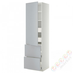 ⭐METOD / MAXIMERA⭐H пополам/4 шу/Drz/2 fr, белый/Veddinge Серый, 60x60x220 cm⭐ИКЕА-59354240