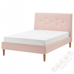 ⭐IDANAS⭐Каркас кровати с обивкой, Gunnared бледно-розовый, 140x200 cm⭐ИКЕА-20458936