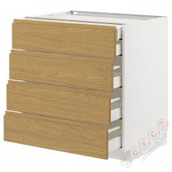 ⭐METOD / MAXIMERA⭐Sза stj 4fr/2n/3śr шу, белый/Voxtorpподражание. дуб, 80x60 cm⭐ИКЕА-49537919