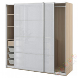 ⭐PAX / SVARTISDAL⭐Комбинация шкафов, под беленый дуб/белый имитация бумаги, 200x66x201 cm⭐ИКЕА-99432284