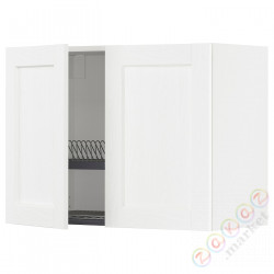 ⭐METOD⭐Навесной шкаф с крылом для сушки/2 дверь, белый Enköping/белый имитация дерева, 80x60 cm⭐ИКЕА-79473497