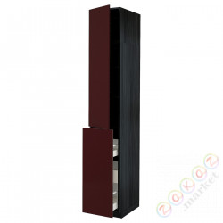 ⭐METOD / MAXIMERA⭐Sза wys 3шу/1d/2половина, черный калларп/темно-красно-коричневый блеск, 40x60x240 cm⭐ИКЕА-59469929