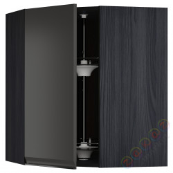 ⭐METOD⭐Шкаф навесной угловой с каруселью, черный/Upplöv матантрацит, 68x80 cm⭐ИКЕА-59495570