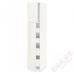 ⭐METOD / MAXIMERA⭐Шкаф, высота 2дверь/4лопата, белый/Веддинге белый, 40x60x200 cm⭐ИКЕА-49468020