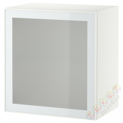 ⭐BESTA⭐Комбинация навесных шкафов, белый Glassvik/белый/jasna зеленыйeń матовое стекло, 60x42x64 cm⭐ИКЕА-59489197