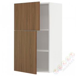 ⭐METOD⭐Навесной шкаф с полками/2 дверь, белый/Tistorp подражаниеacja коричневыйowego орехa, 60x100 cm⭐ИКЕА-59519043