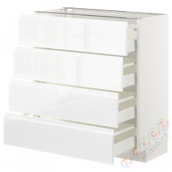 ⭐METOD / MAXIMERA⭐Бывший 4 пт/4шу, белый/Блеск Voxtorp/белый, 80x37 cm⭐ИКЕА-39253911