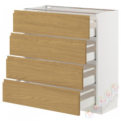 ⭐METOD / MAXIMERA⭐Sза st 4fr/4шу, белый/Voxtorpподражание. дуб, 80x37 cm⭐ИКЕА-79538861