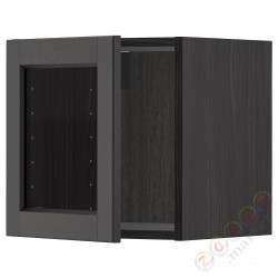 ⭐METOD⭐настенный шкаф/стакан дверь, черный/Lerhyttan черный морилка, 40x40 cm⭐ИКЕА-59456979