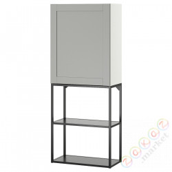 ⭐ENHET⭐Книжный шкаф, антрацит/серая рамка, 60x32x150 cm⭐ИКЕА-99547954