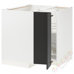 ⭐METOD⭐Тумба угловая с каруселью, белый/Nickebo матантрацит, 88x88 cm⭐ИКЕА-69497408