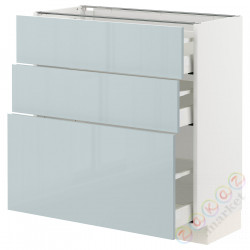 ⭐METOD / MAXIMERA⭐Напольный шкаф с 3 ящики, белый/Kallarp jasnoсерый-синий, 80x37 cm⭐ИКЕА-19479591