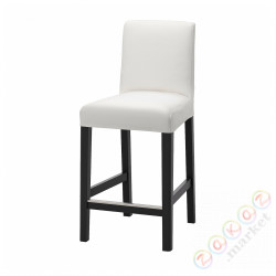 ⭐BERGMUND⭐Барный стул со спинкой, черный/Инсерос белый, 62 cm⭐ИКЕА-79384694
