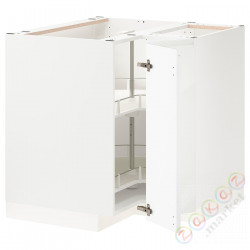 ⭐METOD⭐Тумба угловая с каруселью, белый/Блеск Voxtorp/белый, 88x88 cm⭐ИКЕА-39411393