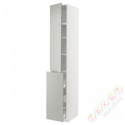 ⭐METOD / MAXIMERA⭐Sза wys 3шу/1d/2половина, белый/Havstorp светло-серый, 40x60x240 cm⭐ИКЕА-89538238