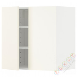 ⭐METOD⭐Навесной шкаф с полками/2 дверь, белый/Vallstena белый, 60x60 cm⭐ИКЕА-89507270