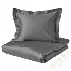 ⭐LUKTJASMIN⭐Poszwa na kołdrę i posвызовka, темно-серый, 150x200/50x60 cm⭐ИКЕА-80442551