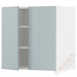 ⭐METOD⭐Навесной шкаф с полками/2 дверь, белый/Kallarp jasnoсерый-синий, 60x60 cm⭐ИКЕА-09479313