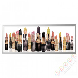 ⭐BJORKSTA⭐Картина в рамке, kolekcja szminek/Серебряный, 140x56 cm⭐ИКЕА-19471627