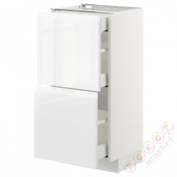 ⭐METOD / MAXIMERA⭐Sсstj 2fr/3шу, белый/Блеск Voxtorp/белый, 40x37 cm⭐ИКЕА-29255053