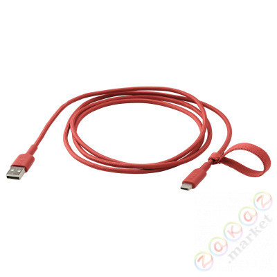 ⭐LILLHULT⭐USB-A na USB-C, красный, 1.5 m⭐ИКЕА-80528494