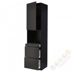 ⭐METOD / MAXIMERA⭐Обувь для микрокомбо дверь/3шу, черный/Upplöv матантрацит, 60x60x240 cm⭐ИКЕА-49495269