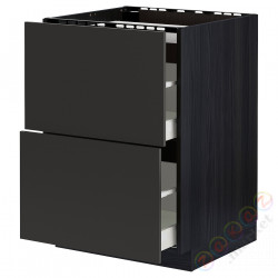 ⭐METOD / MAXIMERA⭐Ша ул/2fr/2шу, черный/Nickebo матантрацит, 60x60 cm⭐ИКЕА-99497379