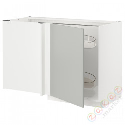 ⭐METOD⭐Напольный шкаф угловой H. полка, белый/Havstorp светло-серый, 128x68 cm⭐ИКЕА-89538163
