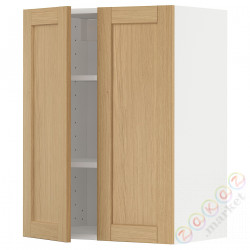 ⭐METOD⭐Навесной шкаф с полками/2 дверь, белый/Forsbacka дуб, 60x80 cm⭐ИКЕА-49509365