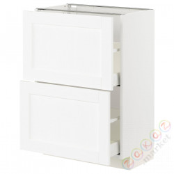 ⭐METOD / MAXIMERA⭐Напольный шкаф с 2 ящики, белый Enköping/белый имитация дерева, 60x37 cm⭐ИКЕА-19473438