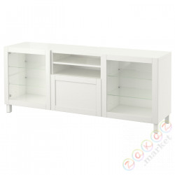 ⭐BESTA⭐Тумба под ТВ с ящики, белый/Hanviken/Stubbarp белое прозрачное стекло, 180x42x74 cm⭐ИКЕА-29194093