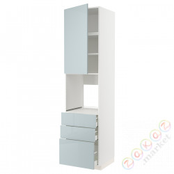 ⭐METOD / MAXIMERA⭐Кабинет высокой температуры/Drz/3 шу, белый/Kallarp jasnoсерый-синий, 60x60x240 cm⭐ИКЕА-69479150