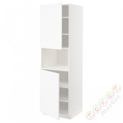 ⭐METOD⭐Ш x В ст микрофон 2Drz/половина, белый Enköping/белый имитация дерева, 60x60x200 cm⭐ИКЕА-09473542