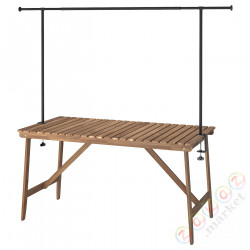 ⭐ASKHOLMEN / HELGEO⭐Стол с dekoracyjnym придерживаться, за пределами темно коричневый/черный, 143 cm⭐ИКЕА-79545338