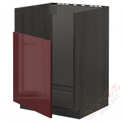 ⭐METOD⭐Стол под раковину для BREDSJÖN, черный калларп/темно-красно-коричневый блеск, 60x60 cm⭐ИКЕА-09467013