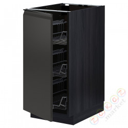 ⭐METOD⭐Гардероб с проволочной корзиной, черный/Upplöv матантрацит, 40x60 cm⭐ИКЕА-49495617