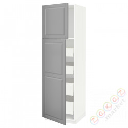 ⭐METOD / MAXIMERA⭐Шкаф, высота 2дверь/4лопата, белый/Bodbyn Серый, 60x60x200 cm⭐ИКЕА-19465914