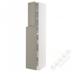 ⭐METOD / MAXIMERA⭐Sза wys сwys 4шу/1Drz/2половина, белый/Upplöv матciemnoбежевый, 40x60x220 cm⭐ИКЕА-19492267