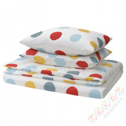 ⭐BRUKSVARA⭐Poszwa na kołdrę i 2 posвызовki, разноцветный/узор в горошек, 200x200/50x60 cm⭐ИКЕА-50573831