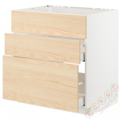 ⭐METOD / MAXIMERA⭐Постоянный шкаф/капюшон zint. с ящиками, белый/Askersund яркий узор ясеня, 80x60 cm⭐ИКЕА-19335611