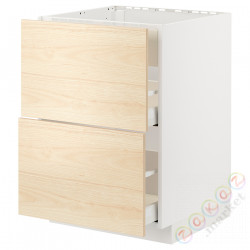 ⭐METOD / MAXIMERA⭐Постоянный шкаф/капюшон zint. с ящиками, белый/Askersund яркий узор ясеня, 60x60 cm⭐ИКЕА-59477745