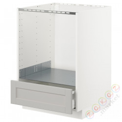 ⭐METOD / MAXIMERA⭐Эй, черт возьми, белый/Lerhyttan светло-серый, 60x60 cm⭐ИКЕА-49274395