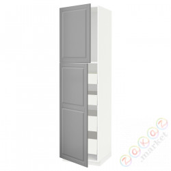 ⭐METOD / MAXIMERA⭐Шкаф, высота 2дверь/4лопата, белый/Bodbyn Серый, 60x60x220 cm⭐ИКЕА-39457159