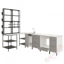 ⭐ENHET⭐Угловая кухня, антрацит/серая рамка⭐ИКЕА-79338065