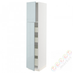 ⭐METOD / MAXIMERA⭐Шкаф, высота 2дверь/4лопата, белый/Kallarp jasnoсерый-синий, 40x60x200 cm⭐ИКЕА-69479070