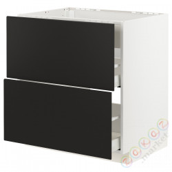 ⭐METOD / MAXIMERA⭐Постоянный шкаф/капюшон zint. с ящиками, белый/Кунгсбака антрацит, 80x60 cm⭐ИКЕА-49335643