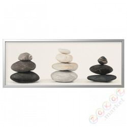 ⭐BJORKSTA⭐Картина в рамке, kamienie/Серебряный, 140x56 cm⭐ИКЕА-49471602