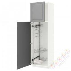 ⭐METOD⭐Высокий шкаф/домашний интерьер, белый/Bodbyn Серый, 60x60x200 cm⭐ИКЕА-49455522