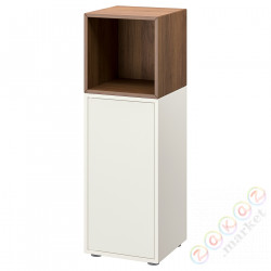 ⭐EKET⭐Комбинация шкафов с ножками, белый/орех, 35x35x107 cm⭐ИКЕА-79490798